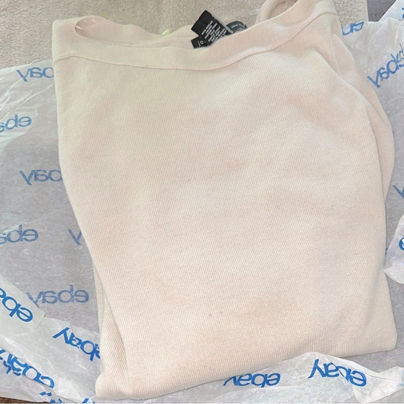 Joan Vass beige knit sweater size large - Picture 8 of 8